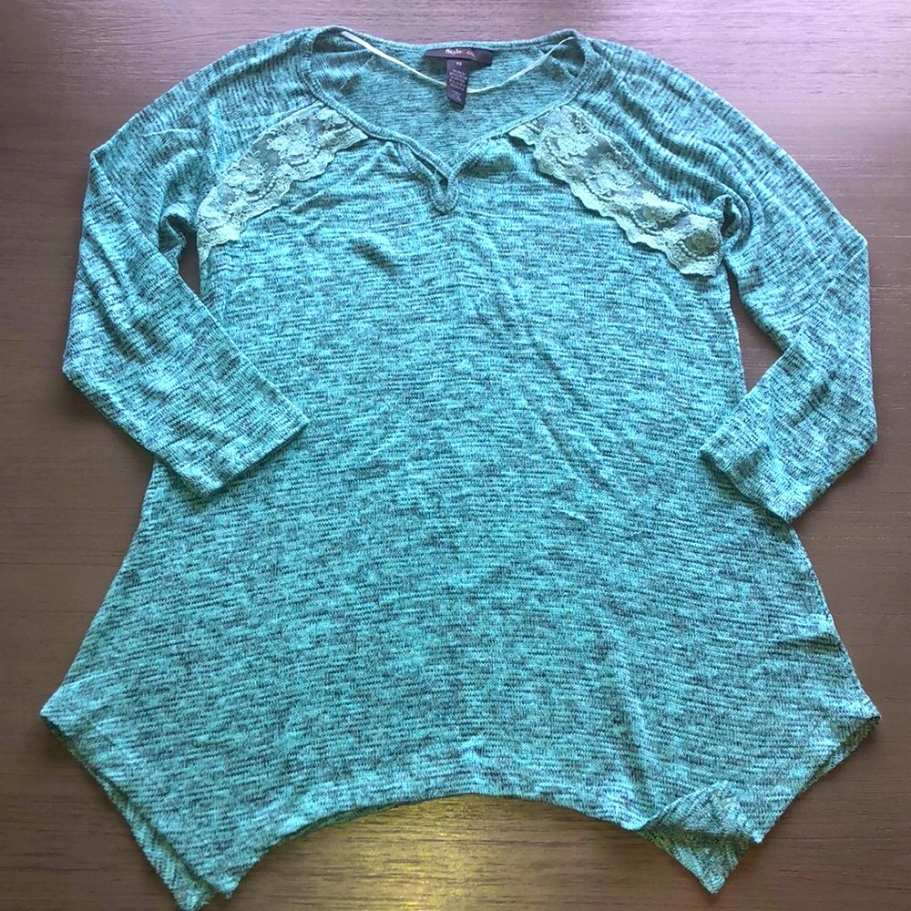 EUC Style & Co Sweater lightweight lace detail XS